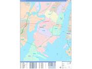 Jersey City Wall Map Color Cast Style 2023